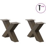  Noge za klub stolić u obliku slova X, 2 kom, prirodni čelik, 50 x (30-31) cm, čelik | shoptok.hr