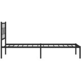  Metalni okvir za krevet s uzglavljem crni 107x203 cm | shoptok.hr