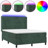  The Living Store Box spring postelja z vzmetnico LED tem. zelena 140x200cm žamet - Box Spring Postelja, (21489007) | Shoptok.si