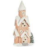  Ukrasna figura kuća Crăciun LED Svjetlo Glazba Roza Bijela Zelena Bež magnezij 25 x 52 x 15 cm | shoptok.hr