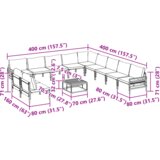 vidaXL Vrtna sedežna garnitura 12 pcs Antracitna Jeklo | Shoptok.si