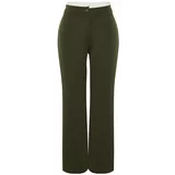 Trendyol Curve Khaki Waist Detailed Knitted Trousers