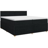  Boxspring krevet s madracem Crna 200 x 200 cm Tkanina Slike