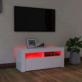 TV ormarić s LED svjetlima bijeli 90 x 35 x 40 cm | shoptok.hr