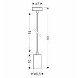 Candellux luster/visilica-tubo viseća lampa crna 1X25W GU10 abažur 10CM crna