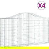  Lučne gabionske košare 4 kom 200x30x100/120cm pocinčano željezo | shoptok.hr