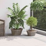  Košarica za saksije s pohranom 2 pcs Siva Lacak ratan - Siva | shoptok.hr