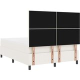  Postelja na vzmet z vzmetnico & LED kremna 140x200 cm žametna tkanina, (22083386) | Shoptok.si