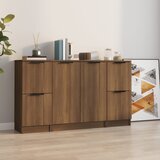 vidaXL Komoda 3 kosi rjav hrast inženirski les | Shoptok.si