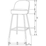 WOOOD Gorčično rumen žameten barski stol (višina sedeža 64 cm) Vogue – | Shoptok.si