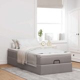vidaXL otomanski okvir kreveta s madraca smeđesivi 90x190cm tkanine | shoptok.hr