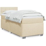  Krevet s oprugama i madracem krem 100 x 200 cm od tkanine | shoptok.hr