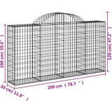  Lučne gabionske košare 5 kom 200x30x100/120cm pocinčano željezo | shoptok.hr