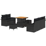 vidaXL Vrtna sedežna garnitura z blazino 8 pcs Črna 80 x 80 x 71 cm, (5000020311) | Shoptok.si