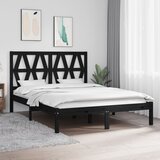 Maison Chic Posteljni okvir - Dvoposteljna postelja - Zakonska postelja črn iz trdne borovine 140x190 cm-J13995, (21762221) | Shoptok.si