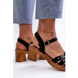 EVENTO Women's High Heel Sandals in Black Faux Leather Assames | Shoptok.si