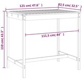  Vrtni stol bijeli 121x82,5x110 cm od masivne borovine | shoptok.hr
