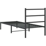 vidaXL Metalni okvir za krevet s uzglavljem crni 75x190 cm | shoptok.hr