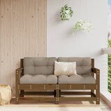  The Living Store Vrtni kotni kavči 2 kosa medeno rjav trden borov les - Vrtna Kotna Sedežna Garnitura, (21443820) Cene