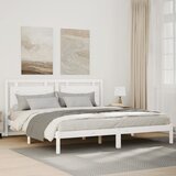  Dugi okvir kreveta bez madraca bijeli 200 x 220 cm masivno drvo | shoptok.hr