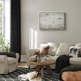  Slika - Cloudy Night Sky - Moons in Brown and Beige Hues Among Clouds and Numerous Little Stars on a Light Background 120x80 U p | shoptok.hr