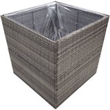  Vrtna sadilica siva 80 x 80 x 80 cm od poliratana | Eponuda.com