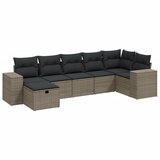 vidaXL 7-dijelni set vrtnih sofa svjetlosivi od poliratana | shoptok.hr