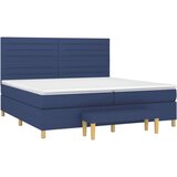  Krevet s oprugama i madracem plavi 200 x 200 cm od tkanine | shoptok.hr
