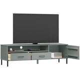 Ormarić za TV s metalnim nogama sivi od masivne borovine OSLO | shoptok.hr