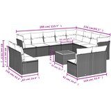  13-dijelni set vrtnih sofa s jastucima poliratan crni | shoptok.hr