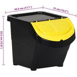  Slagajuće kante za smeće s poklopcima 3 kom crne PP 78 L | shoptok.hr