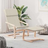  Stol za sproščanje s stolčkom za noge krem blago, (20699104) | Shoptok.si