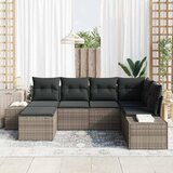  Sjedeća garnitura za vrt 6 kom. Siva poliratan 264 x 62 x 85 cm | shoptok.hr