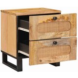  Nočna omarica 2 pcs Naravna 40 x 33,5 x 46 cm Masiven les manga, (5000107140) | Shoptok.si