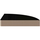  Plutajuće kutne police 2 kom sjajne crne 25 x 25 x 3 8 cm MDF | shoptok.hr