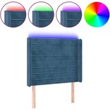  Posteljno vzglavje temno modro 83x16x118/128 cm žamet, (20951669) | Shoptok.si