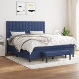 Maison Chic Box spring postelja - Vzmetna postelja z vzmetnico modra 160x200 cm blago SL2082, (21889228) | Shoptok.si
