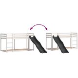 Krevet na kat s toboganom i ljestvama bijeli 90x200 cm borovina | Eponuda.com