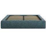 Micadoni Plavi tapecirani bračni krevet s prostorom za odlaganje s podnicom 140x200 cm Simon – Cijene