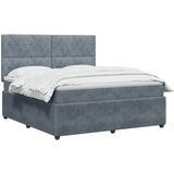  Boxspring krevet s madracem Tamnosiva 160 x 200 cm Baršun | shoptok.hr