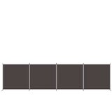 Sobna pregrada s 4 panela smeđa 698 x 180 cm od tkanine | Eponuda.com