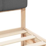 vidaXL Posteljni okvir z oblazinjenim vzglavjem z vzglavjem Temno siva | Shoptok.si