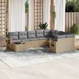  10-dijelni set vrtnih sofa s jastucima bež od poliratana | shoptok.hr