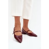 Boto Patent leather ballerinas with a delicate heel with strap Bordeaux Isvella | shoptok.hr