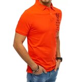 DStreet Koszulka męska polo z haftem koralowo-czerwony | shoptok.hr