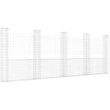  Gabionska košara U-oblika s 5 stupova 500x20x200 cm željezna | Eponuda.com