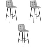  ARCETO barska stolica - Srebrno Siva Baršun / Crne Noge x 3 | shoptok.hr