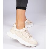Gemre Beige women's sneakers with golden detail Kella | Shoptok.si