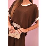 Kesi Włoski Viscose set with golden trim brown | Shoptok.si