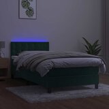  box spring s madracem LED tamnozeleni 90x190 cm baršun | shoptok.hr